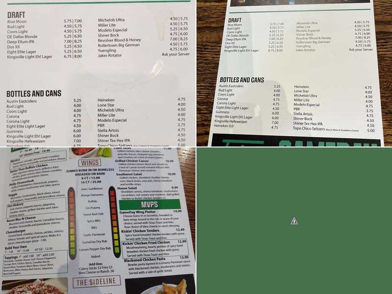 Tailgaters Sports Bar & Grill Menu