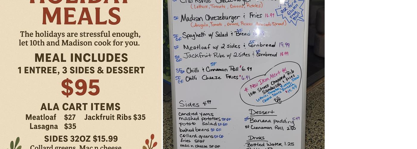 10th & Madison Menu