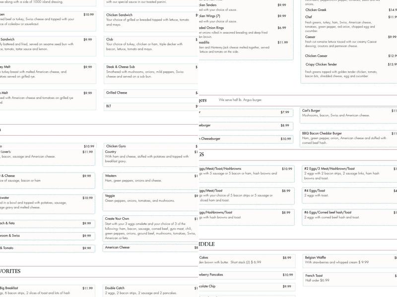 Great Lakes Family Restaurant Menu