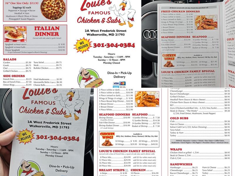 Louie’s Famous Fried Chicken Menu
