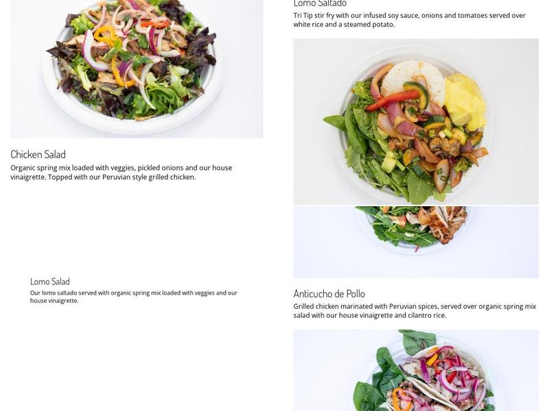 Peruvian Point Menu