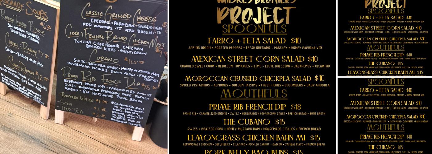 Whiskey Brothers Project Menu
