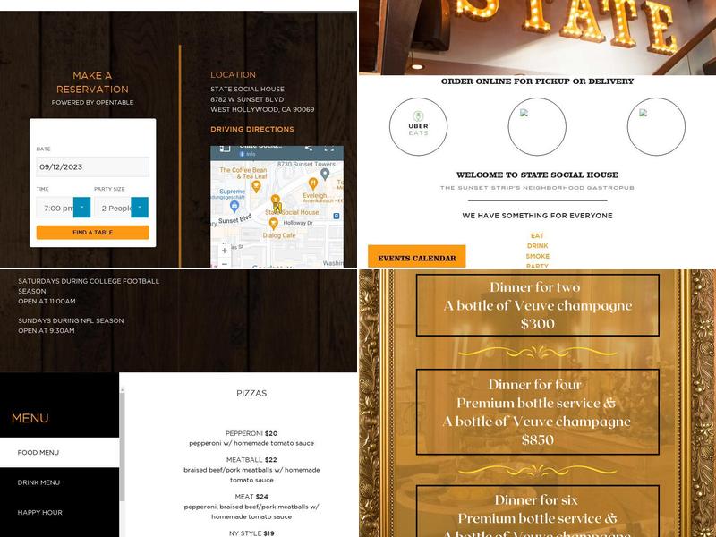 The Backroom Menu
