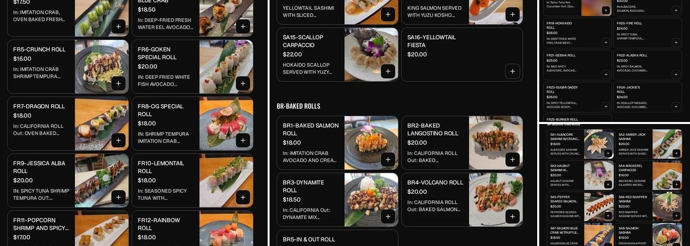 Sushi Goken Menu
