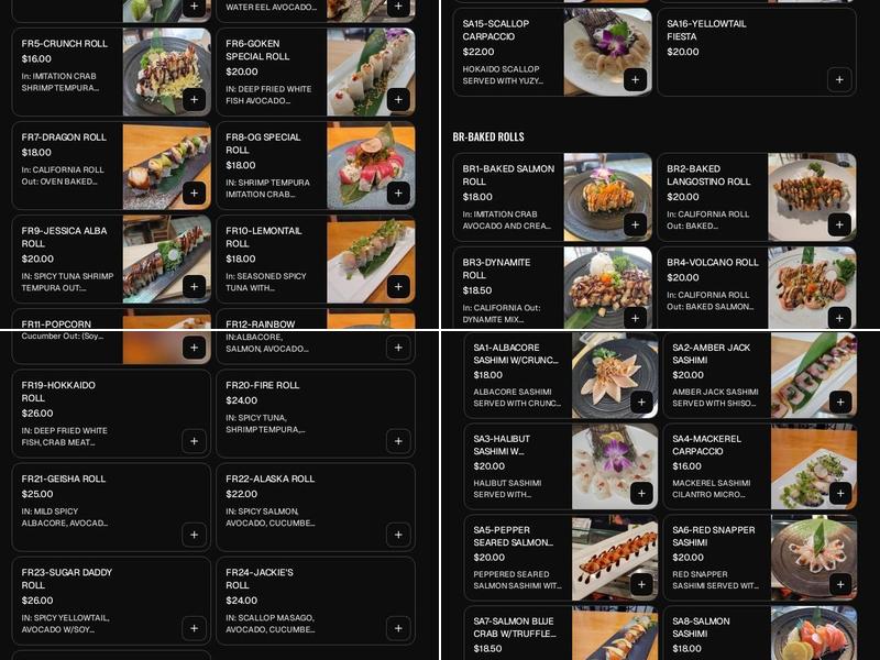 Sushi Goken Menu