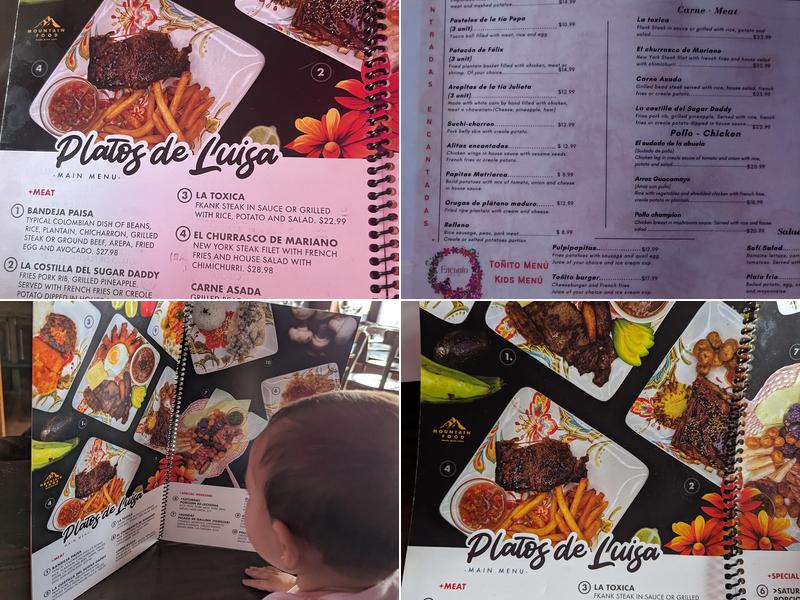 Encanto Colombian Food Menu