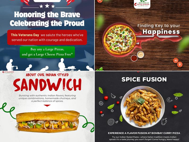 Bombay Curry Pizza Menu