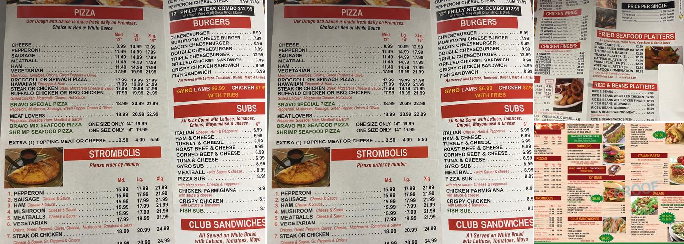 Bravo Menu