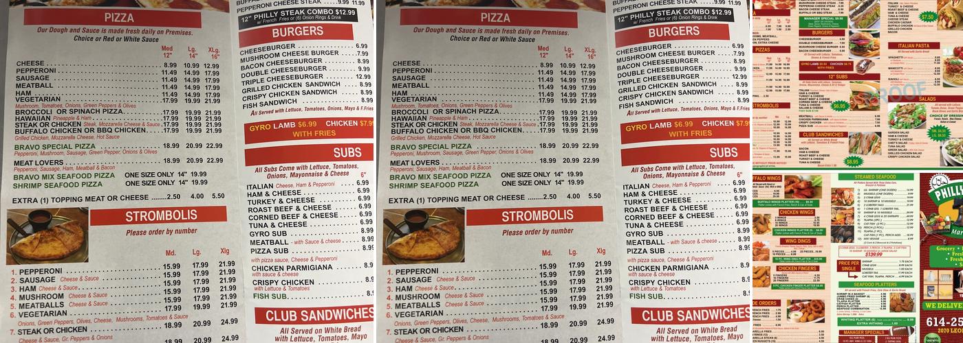 Bravo Menu