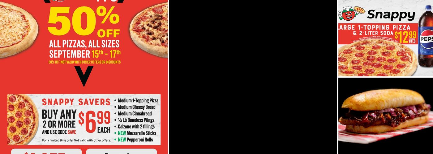 Snappy Tomato Pizza Menu
