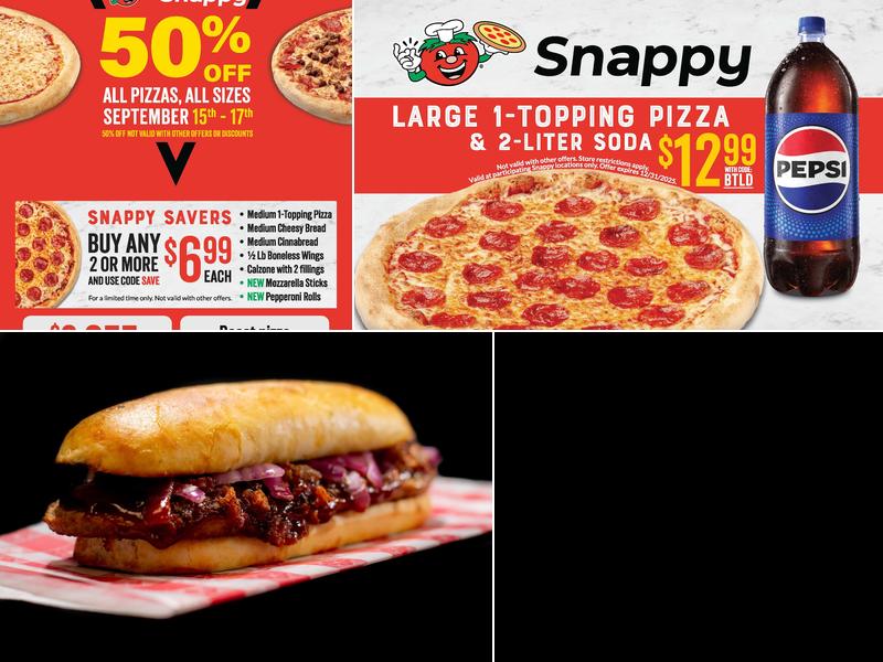 Snappy Tomato Pizza Menu