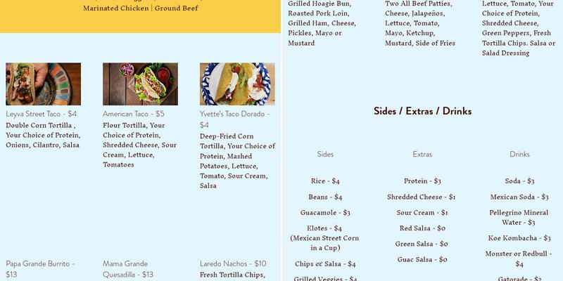 Junbuggies Grill Menu