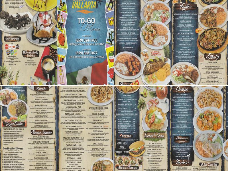 Nuevo Vallarta Berea (little) Menu