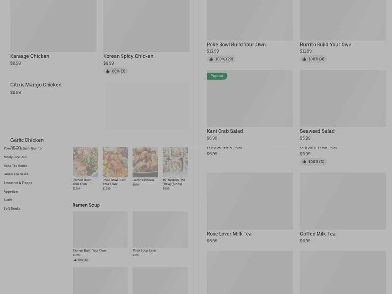 Molly Ramen•Poke•Tea Menu