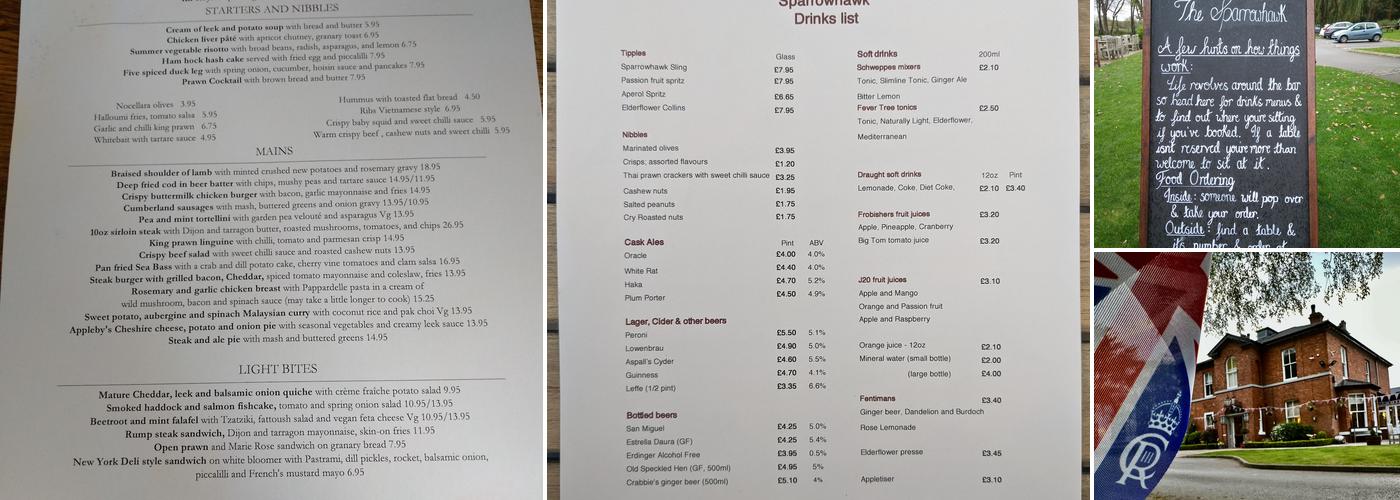 The Sparrowhawk Menu