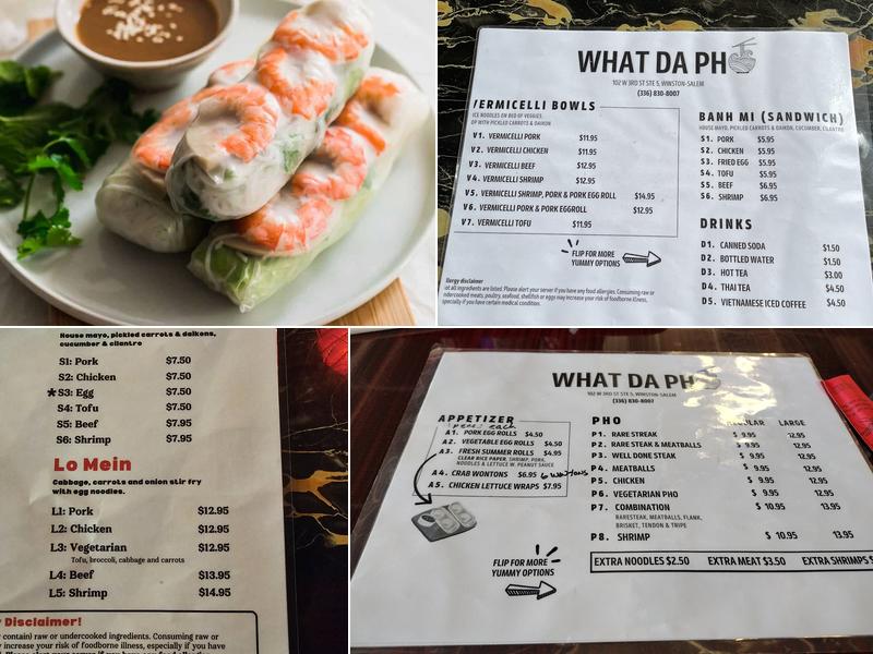 What Da Pho Menu