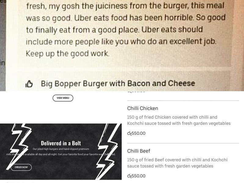 The Burger Den Menu