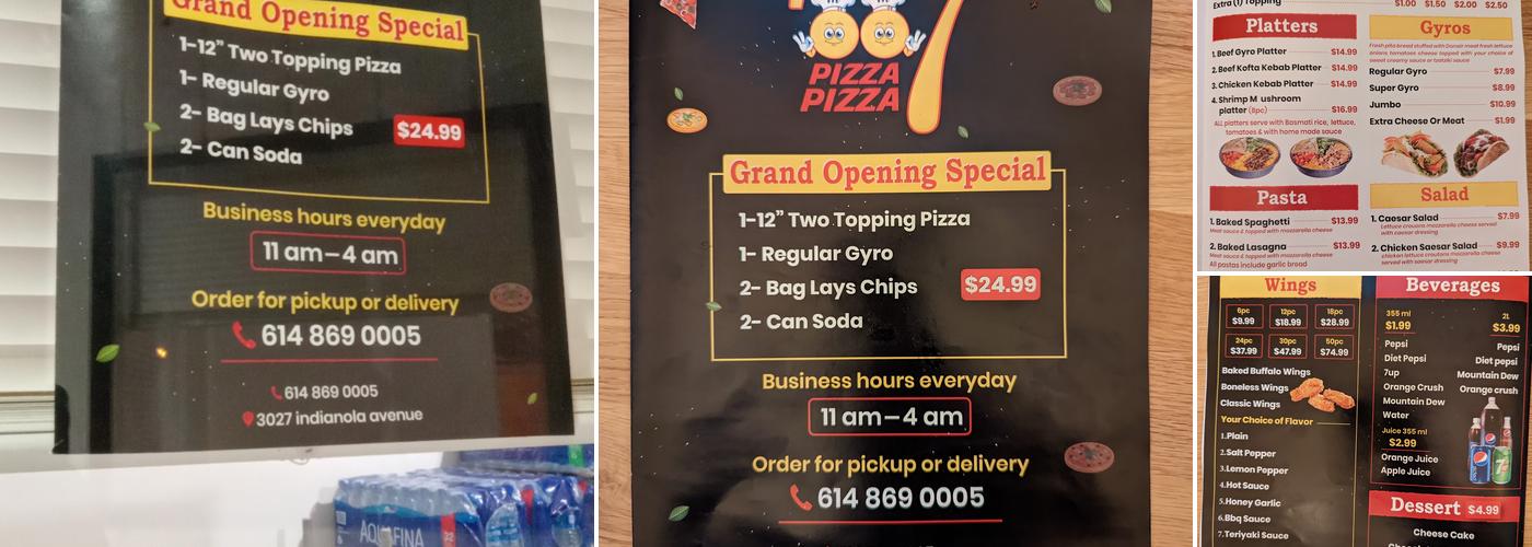 Pizza Pizza 007 Menu