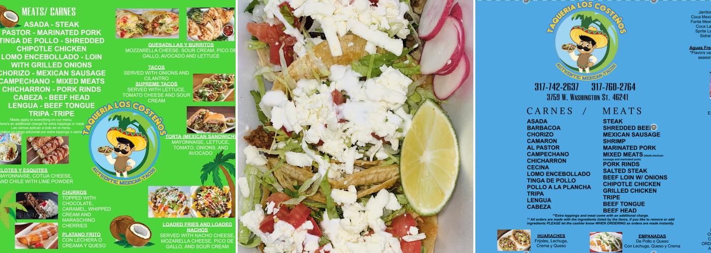 Los Dos Costeños Menu