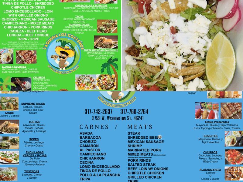 Los Dos Costeños Menu