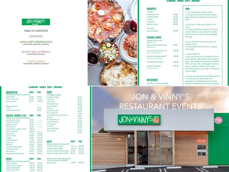 Jon & Vinny's Slauson Menu