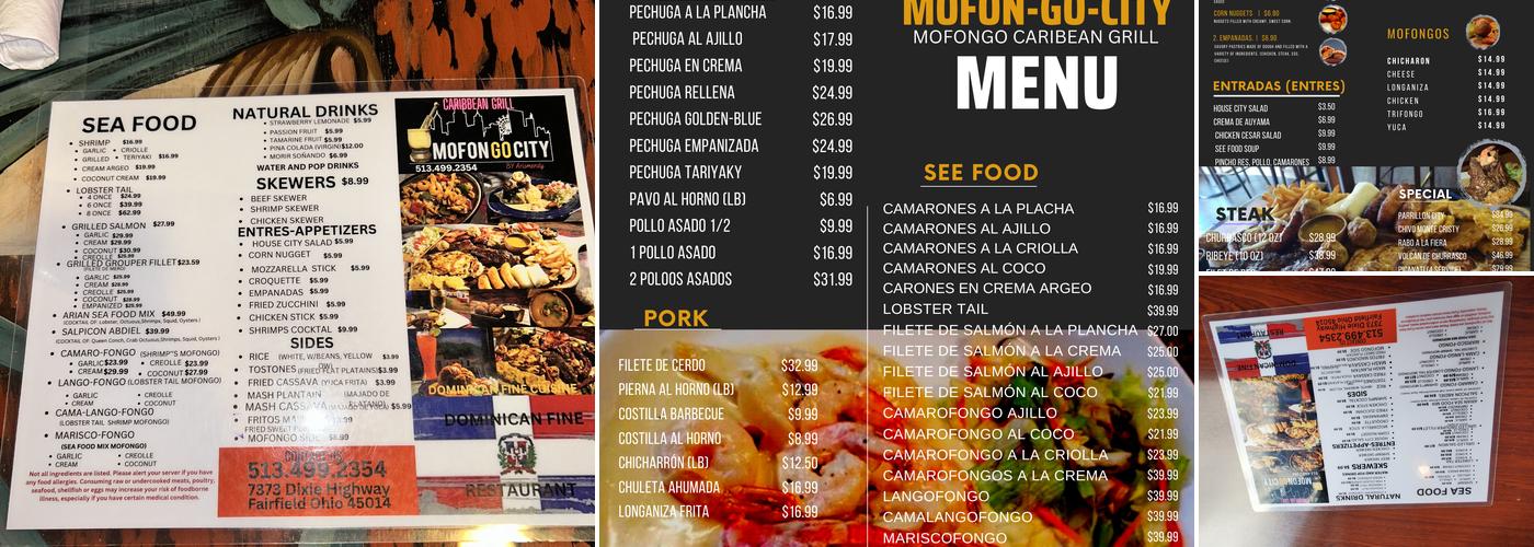 Mofon Go City Menu