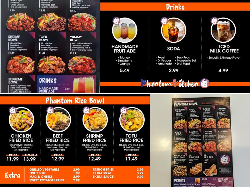Phantom Kitchen Menu