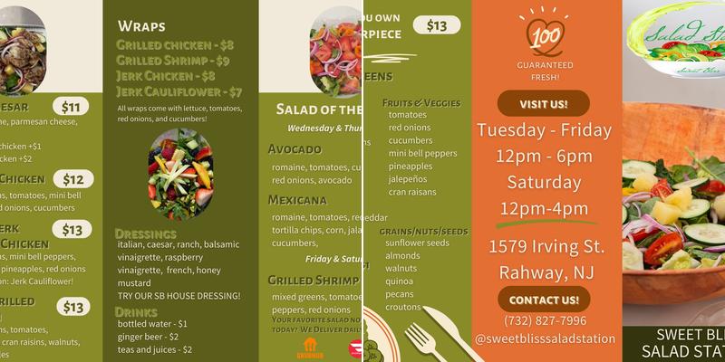 SweetBliss Salad Station & Event Space Menu