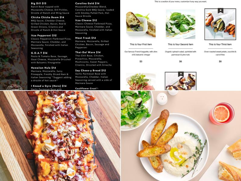 Drift Along Pizza Co. Menu