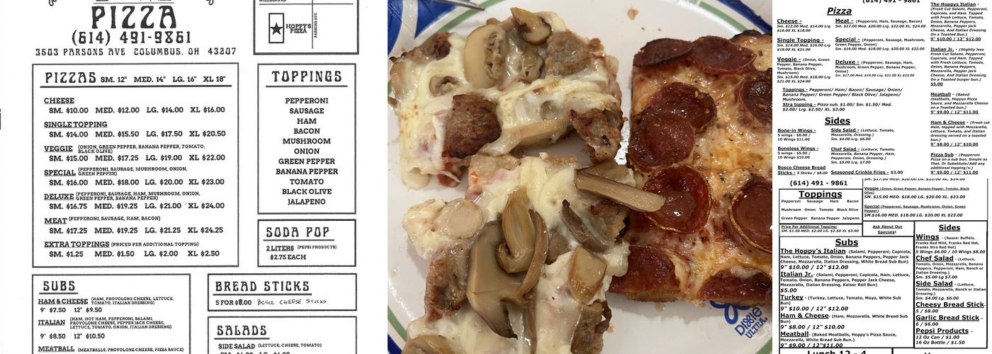 Hoppy's Pizza Menu