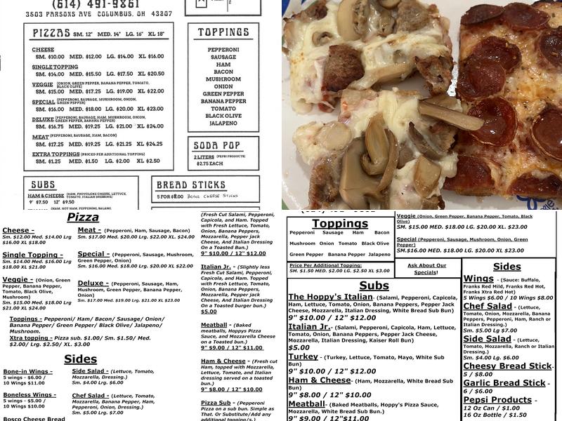 Hoppy's Pizza Menu