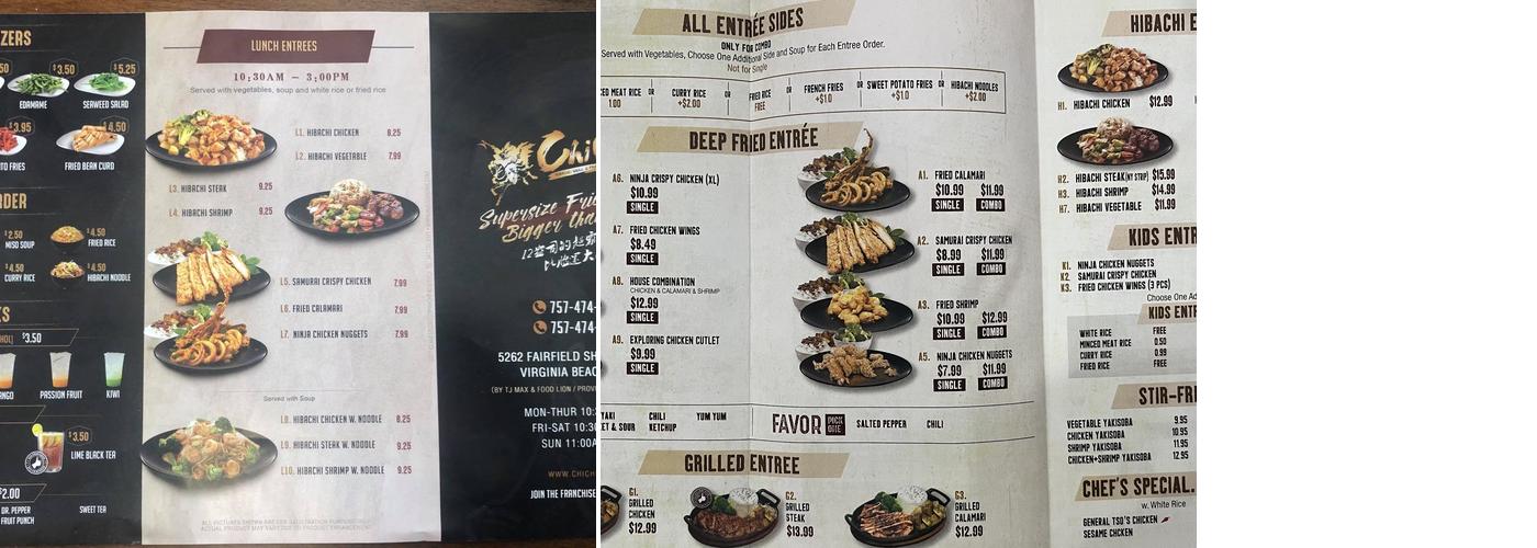 Chi Chop Menu