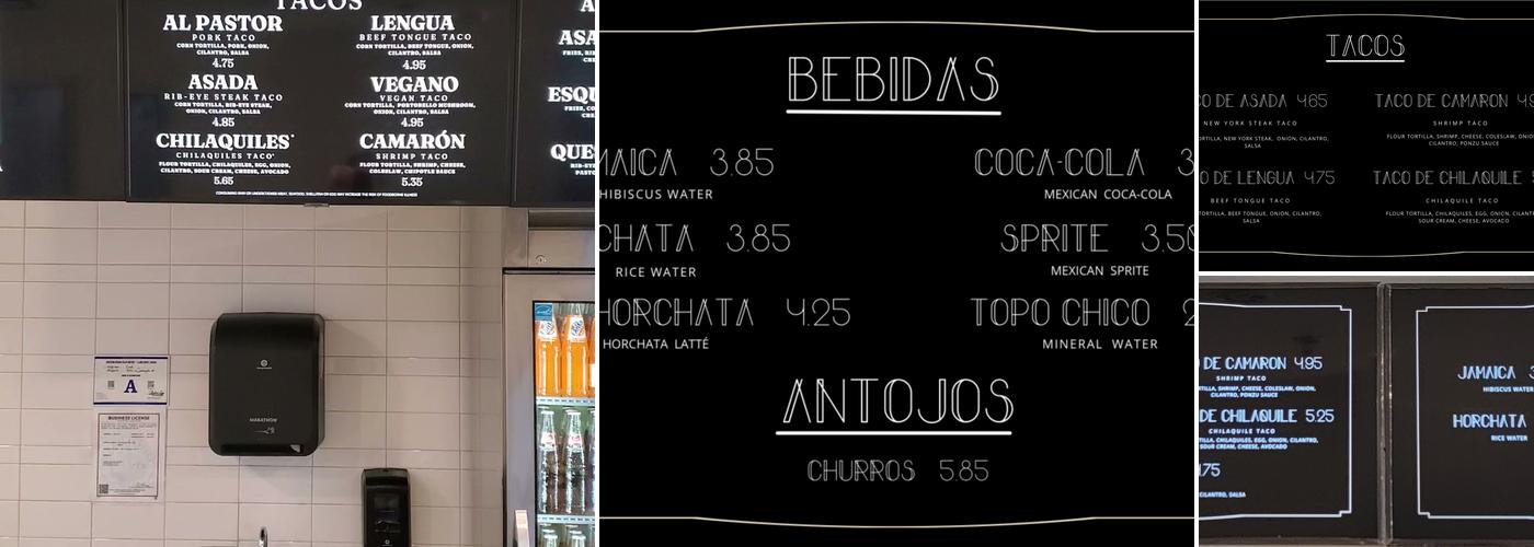 Condé Taqueria Menu