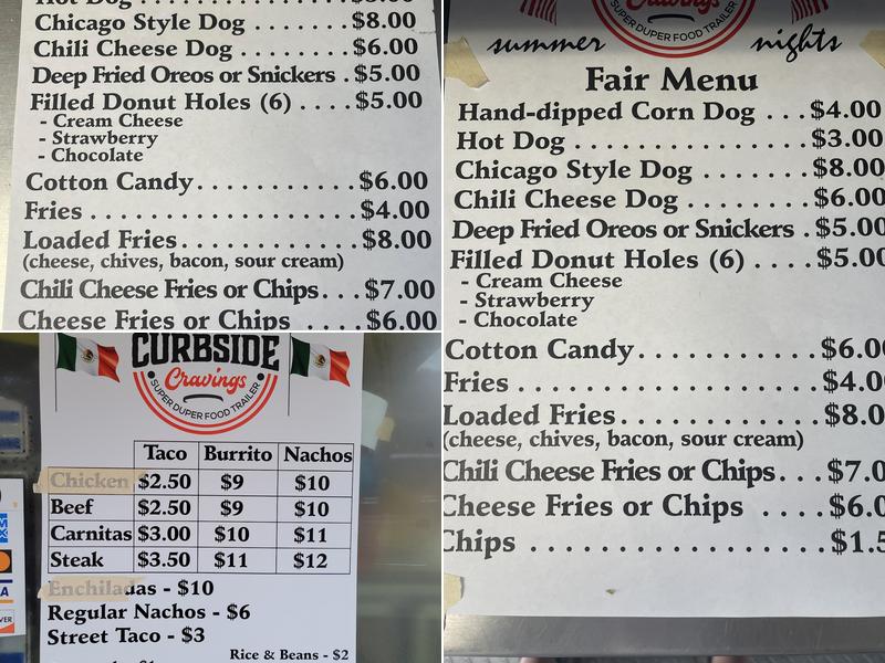 Curbside Cravings Menu