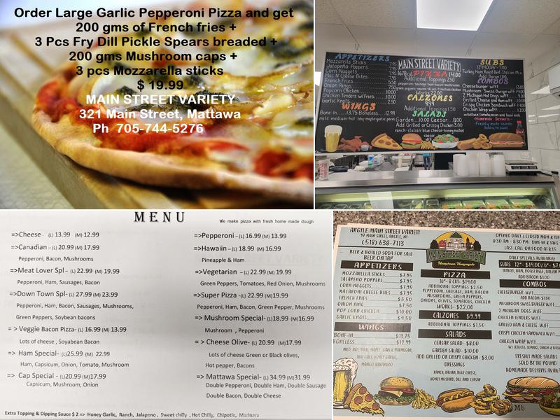 Main Street variety Menu