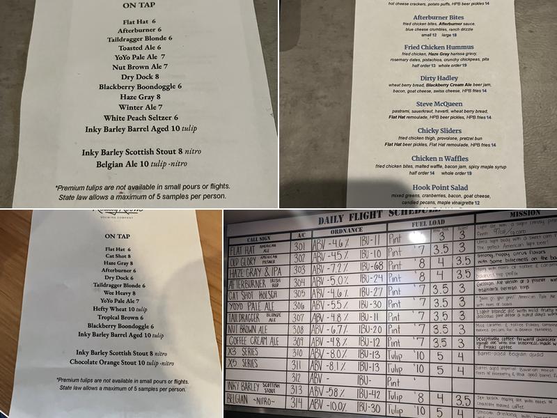 The READY ROOM by Hook Point Brewing Menu