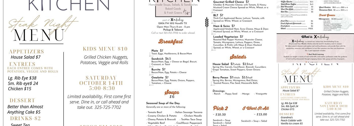 Noodle's Kitchen Menu