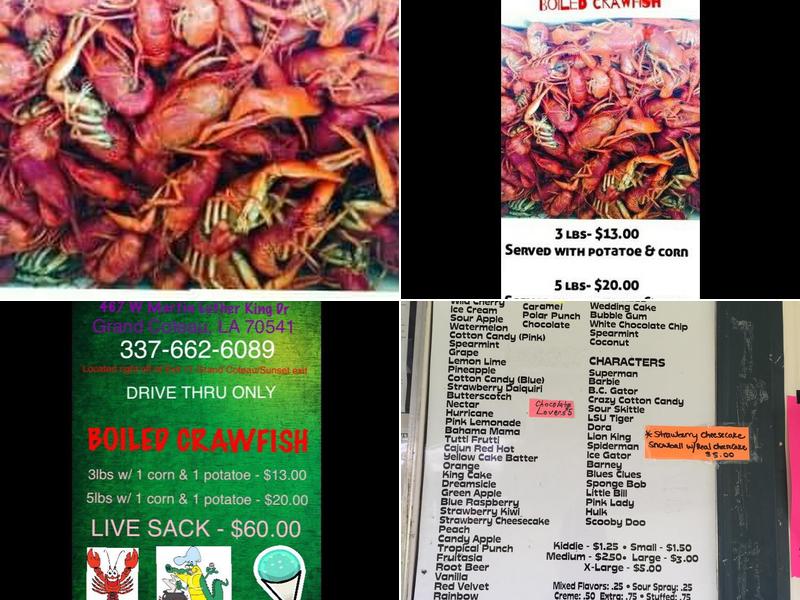 Gators Pit (sno-cones and more) Menu