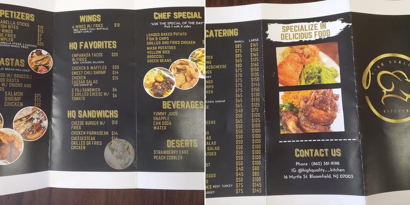 High Quality Kitchen Menu