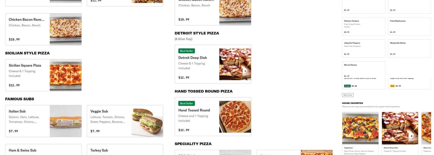 Buscemi's pizza Menu