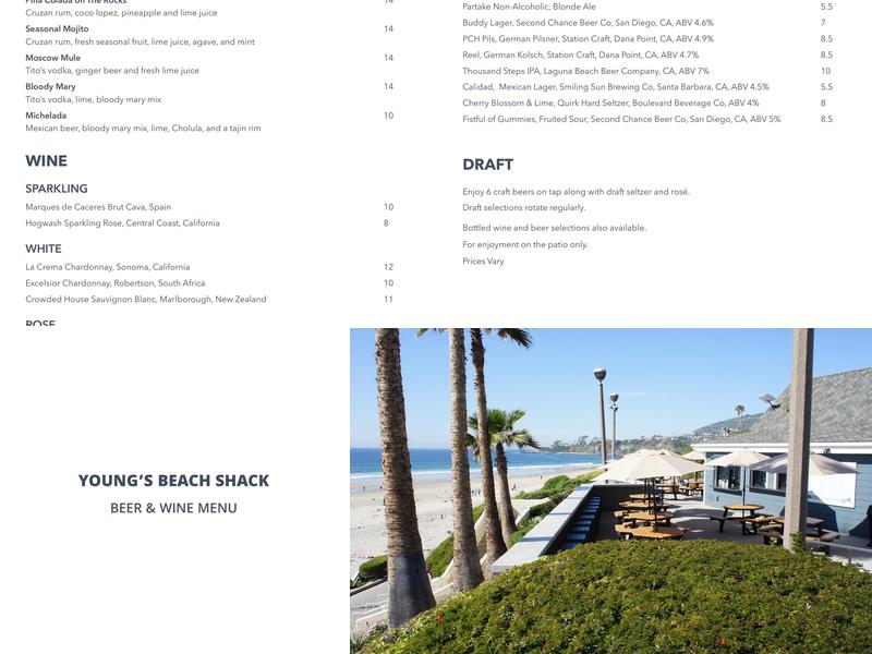Young’s Beach Shack Menu
