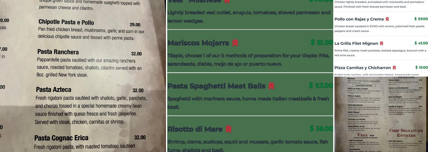 Il Toro E La Capra Menu