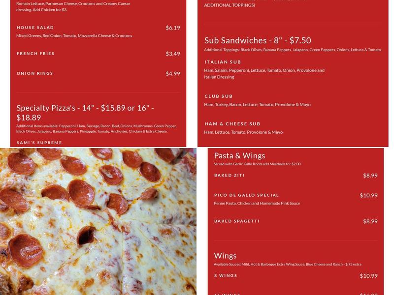 Pico de Gallo Pizza Menu