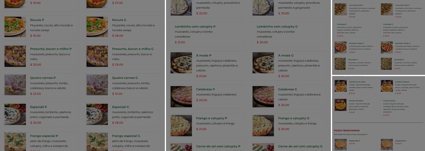 Cuca Libre Menu