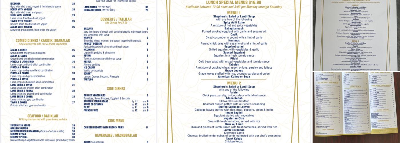 Chef Mediterranean Menu