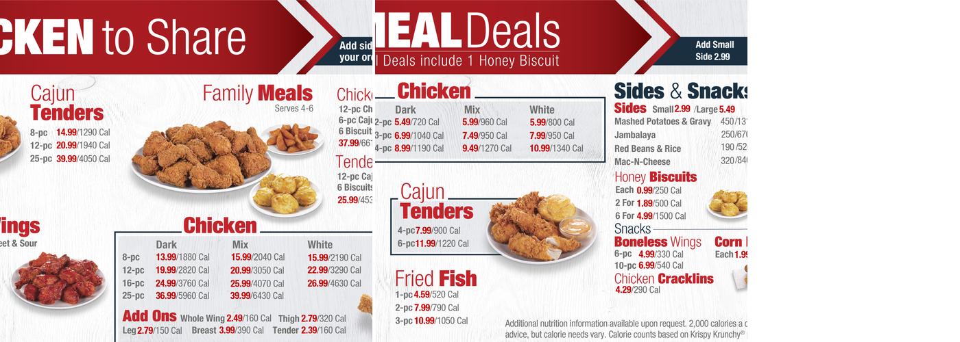 Krispy Krunchy Chicken Menu