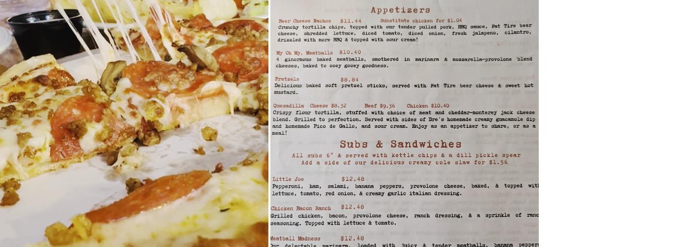 Tin Roof Tavern Menu