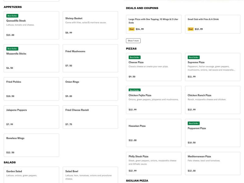 Luigi’s Italian Pizza Menu
