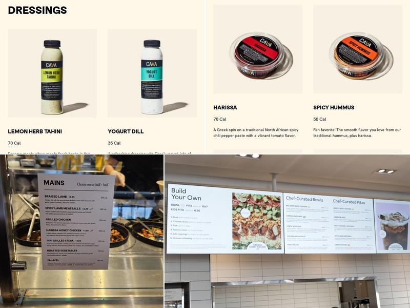 CAVA Menu