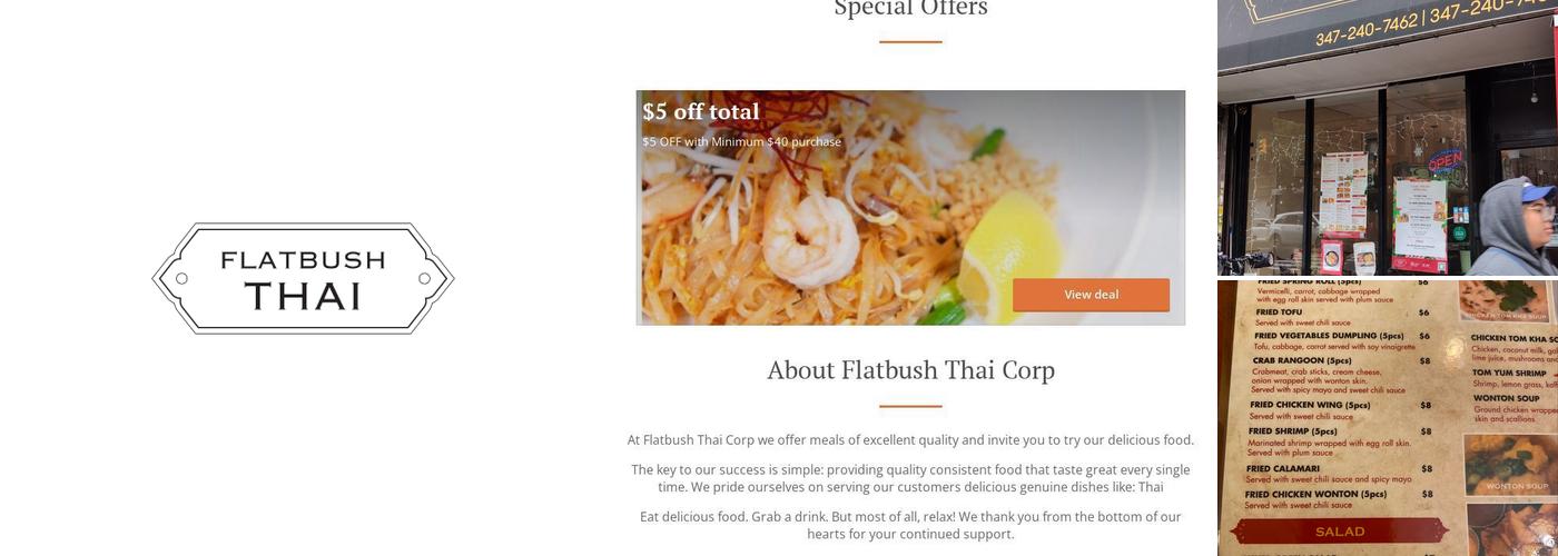 Flatbush Thai Corp Menu